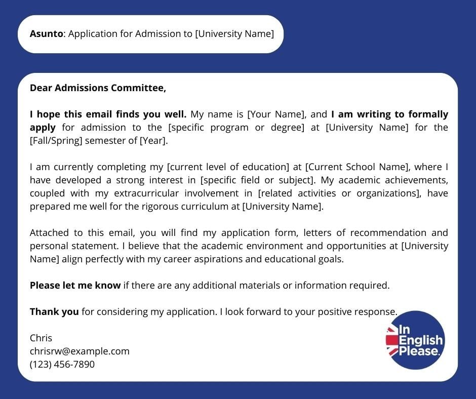 letter of application