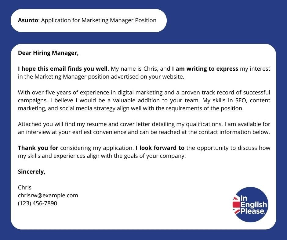 correo electrónico formal en inglés